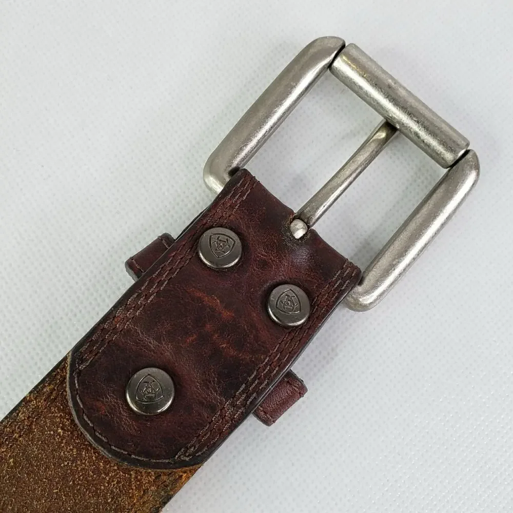 Ariat Western Style Men's Genuine Leather Brown Belt Size 38